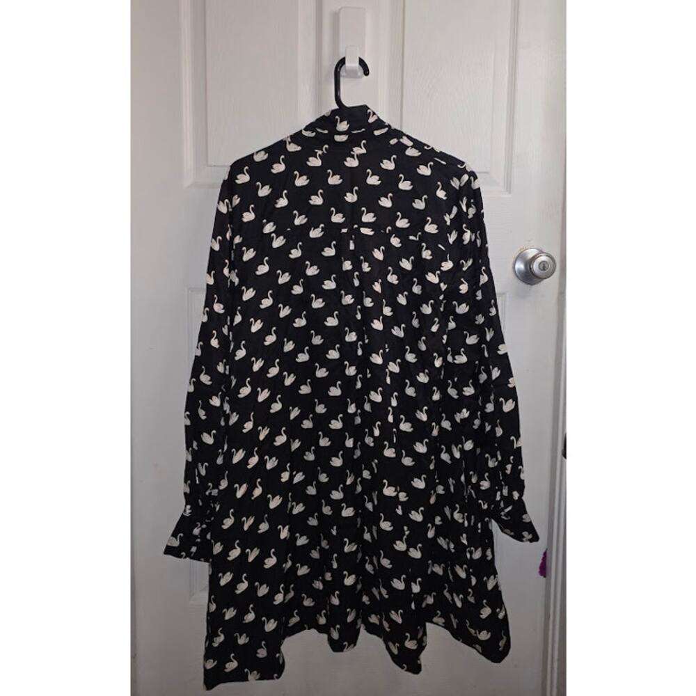Anthropologie Maeve The Caroline Tie Neck Mini Dress Swan NWT Size L Whimsy - Picture 5 of 9